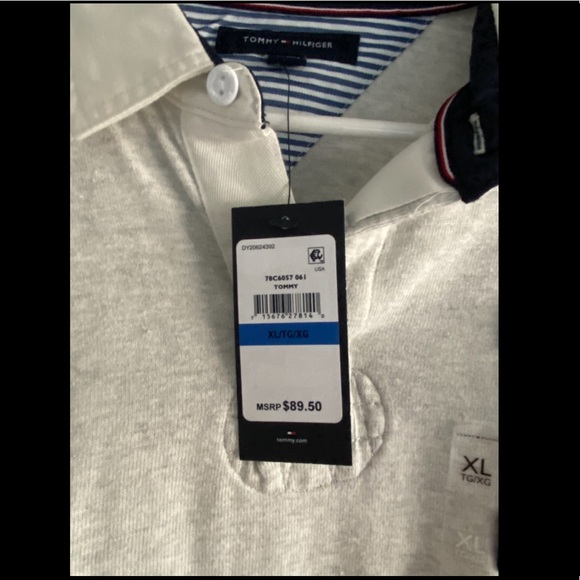 NWT MEN’S TOMMY HILFIGER Long-sleeved Varsity Polo - Picture 2 of 3